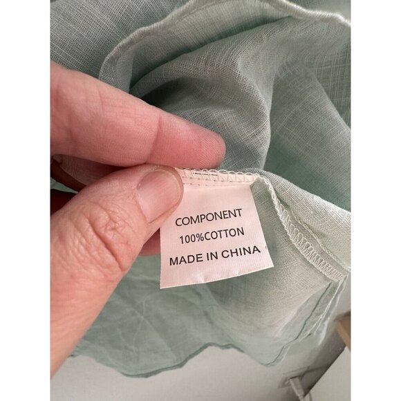 Mens Henley Shirt Size XXL Green Long Sleeve 100% Cotton Light Beachy Comfort - Picture 7 of 8